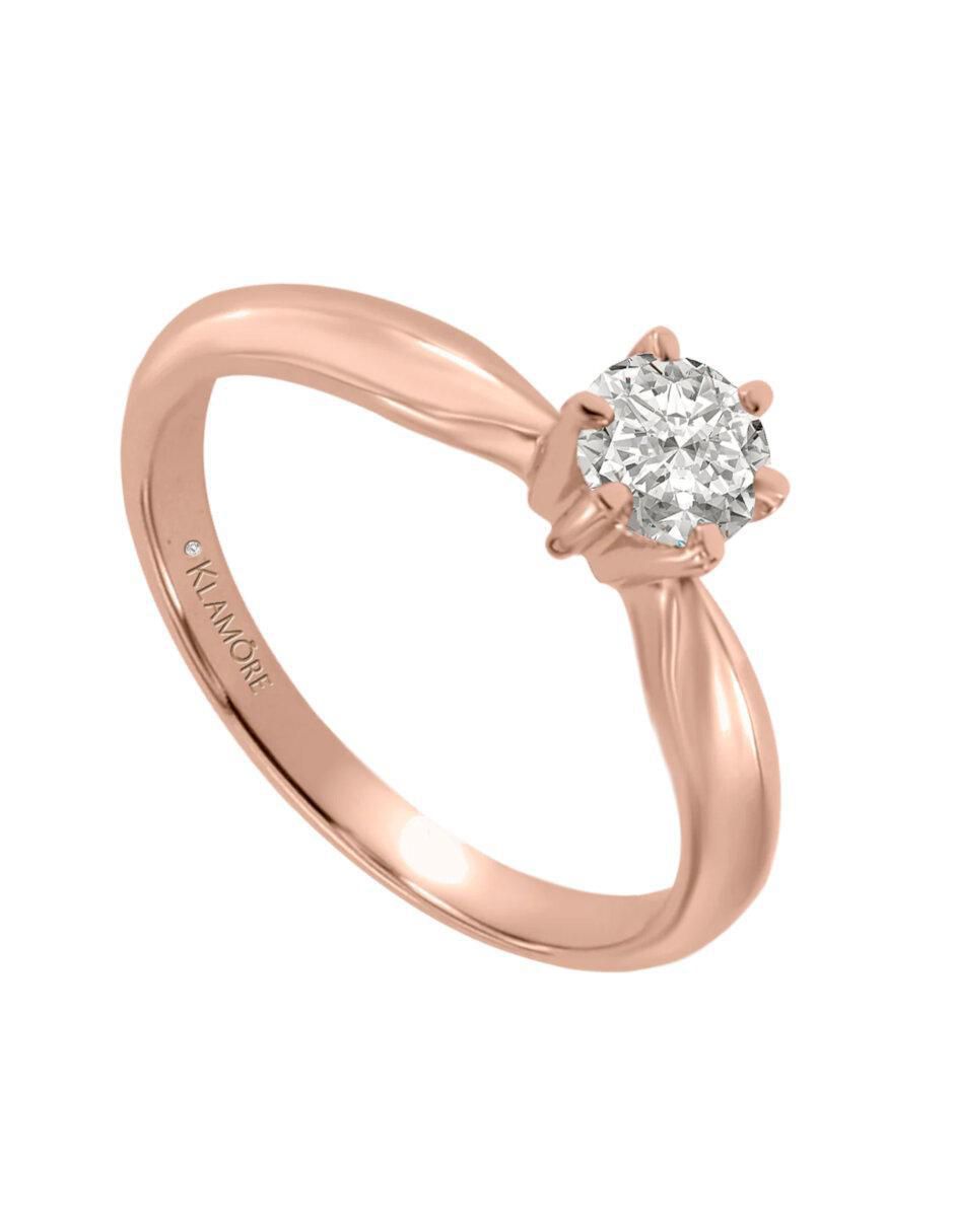 Anillo de compromiso de oro 14 k Esplendor diamante 4