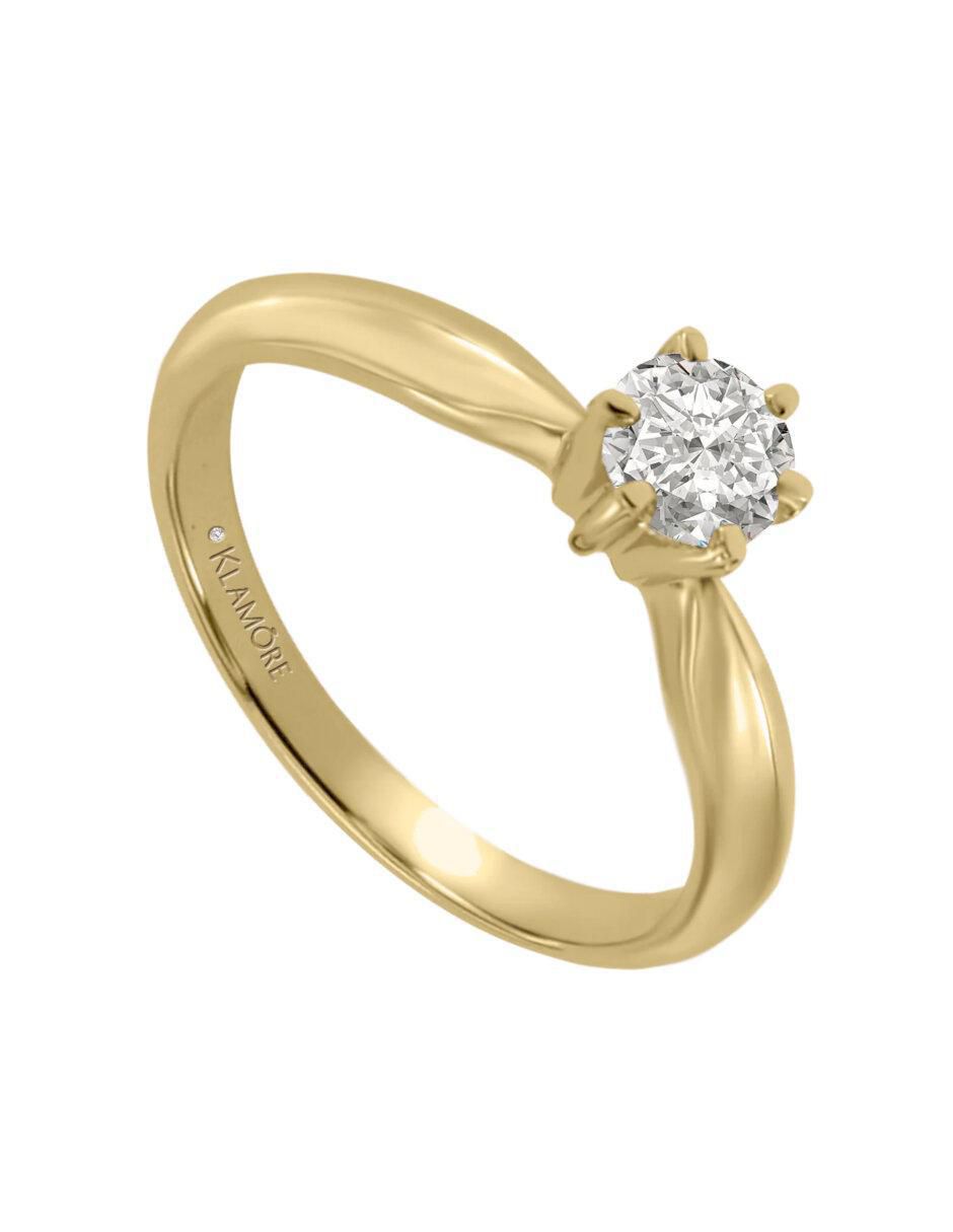 Anillo de compromiso "de" oro 14 k klamore esplendor diamante