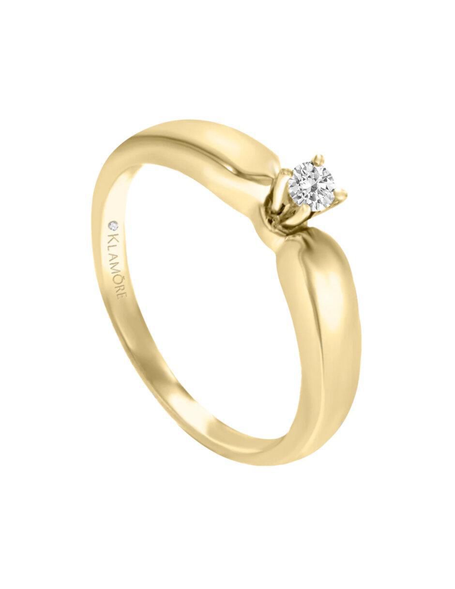 Solitario "de" oro 14 k klamore passione diamante