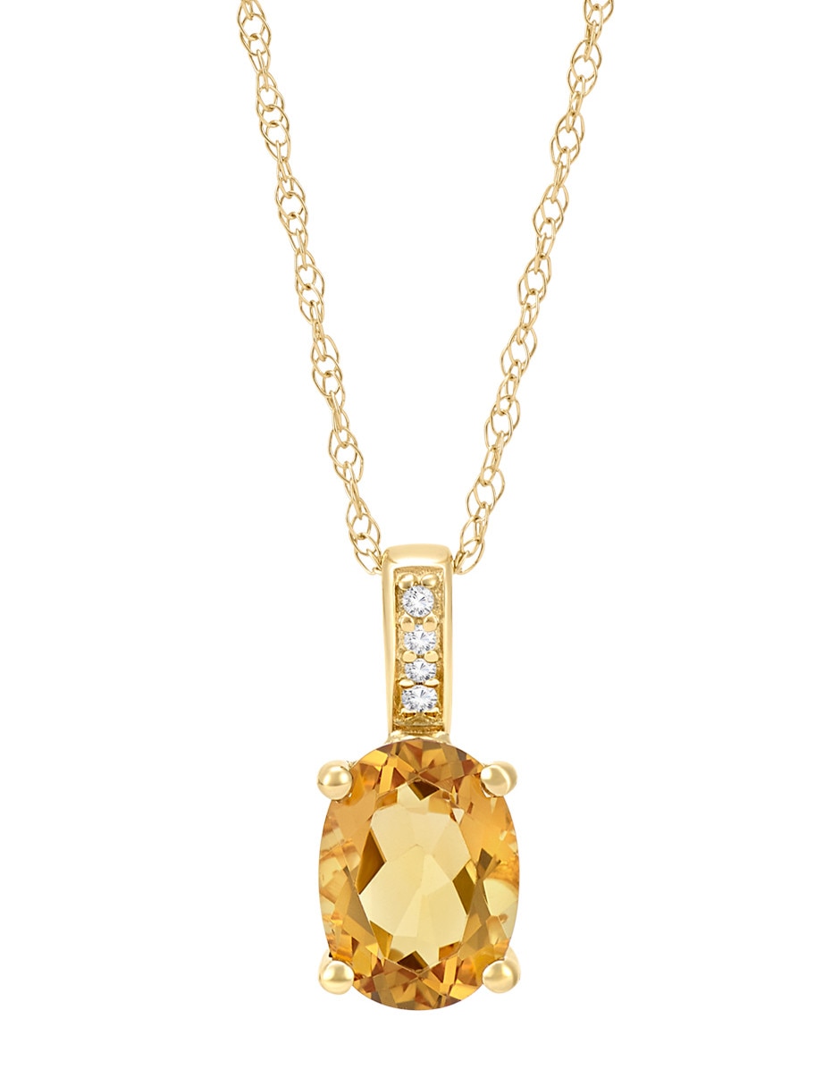 Collar con dije ovalado de oro amarillo 14 K Collar con dije ovalado de oro amarillo 14 K