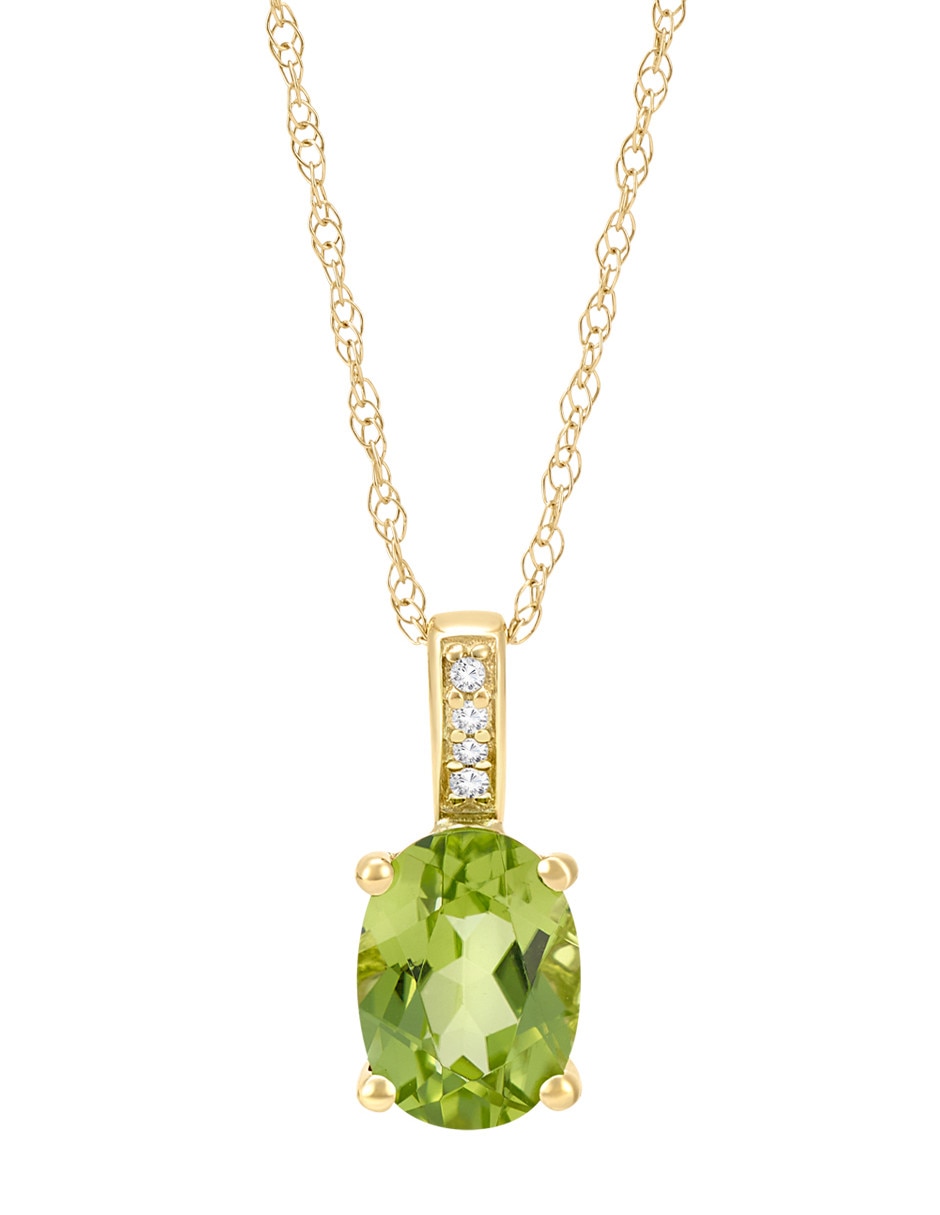 Collar con dije ovalado de oro amarillo 14 K Collar con dije ovalado de oro amarillo 14 K