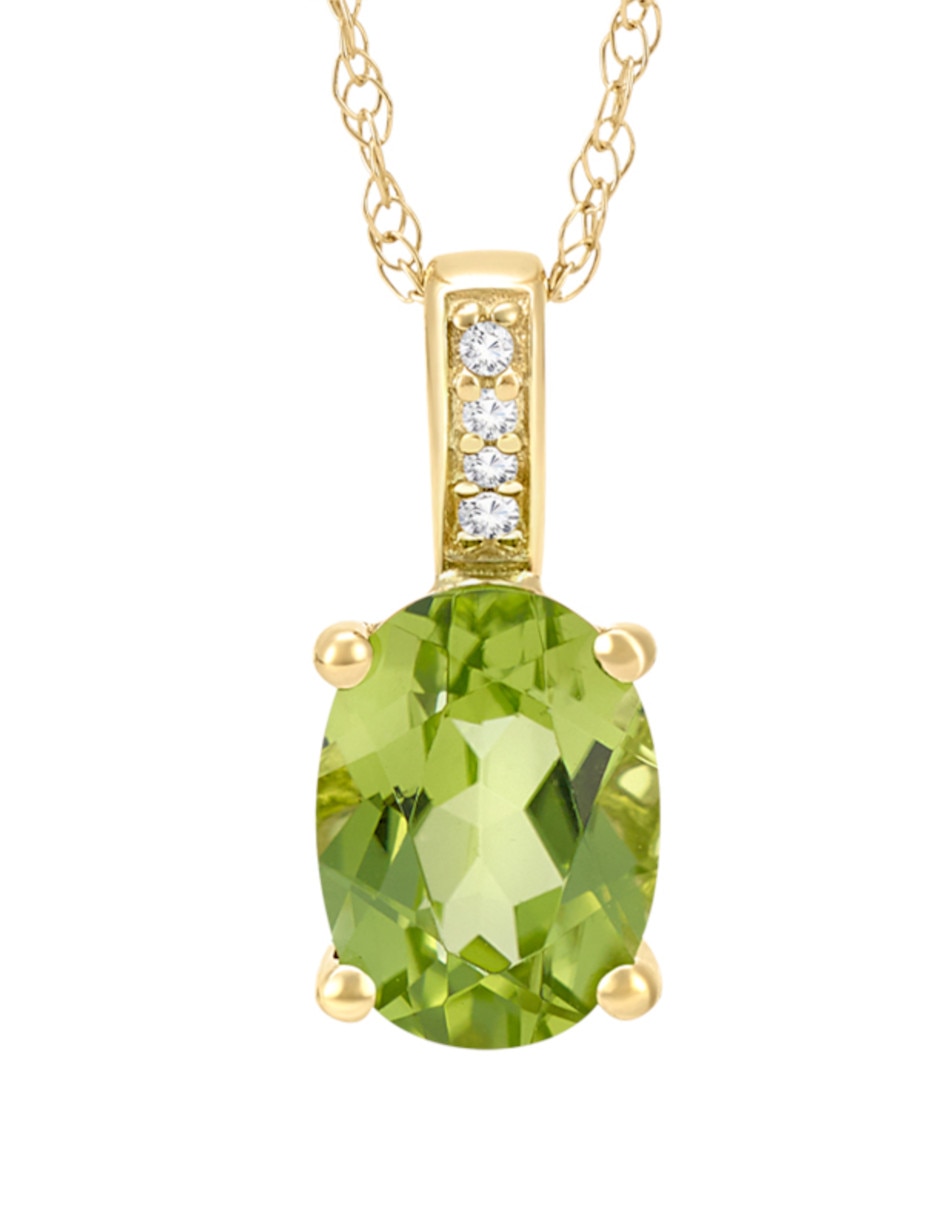 Collar con dije ovalado de oro amarillo 14 K 2