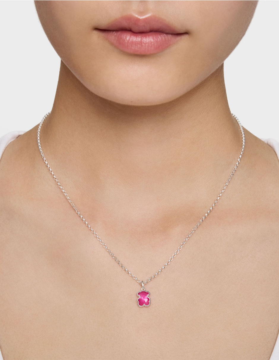 Collar con dije de oso Icon Color LGG de plata P 925 6