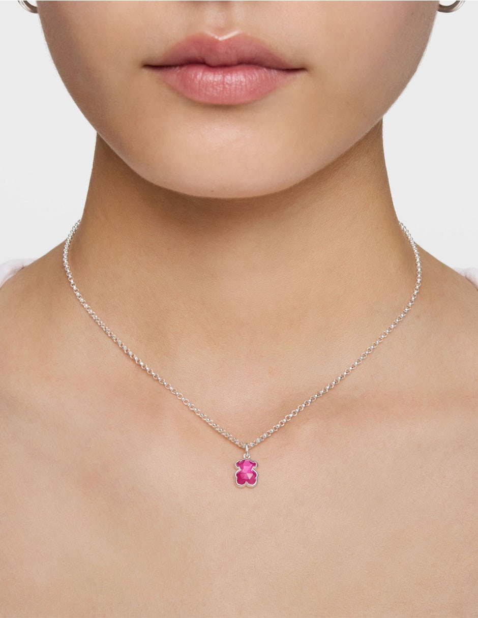 Collar con dije de oso Icon Color LGG de plata P 925 7