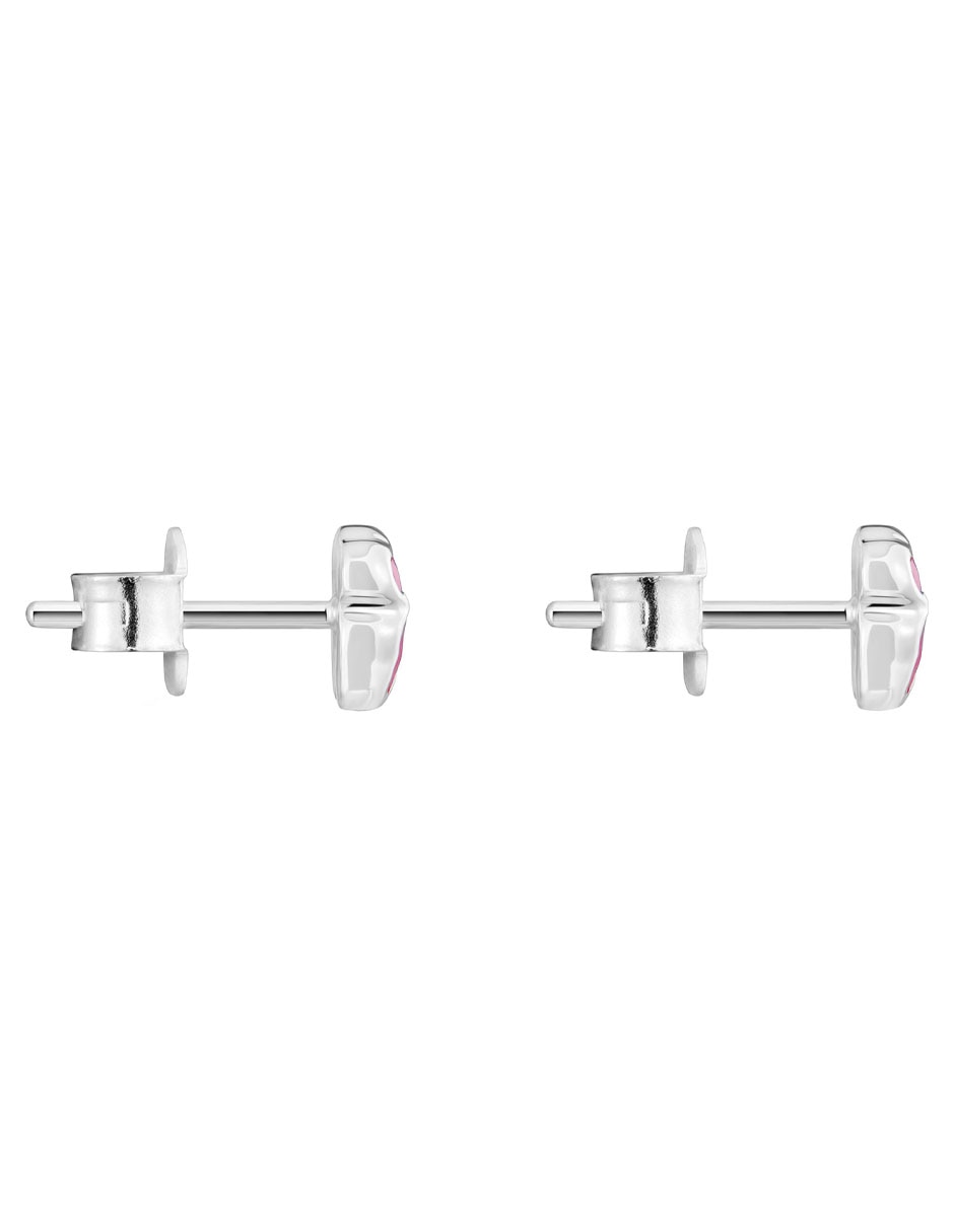 Aretes corto de oso Icon Color LGG de plata P 925 con acabado brillante rubí 2