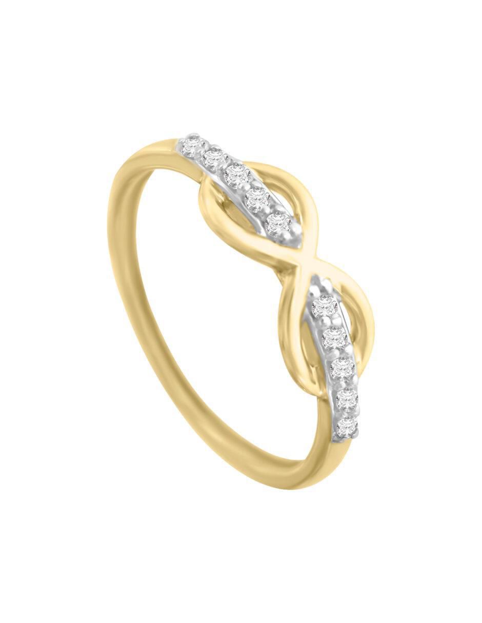 Anillo de infinito 14 k de oro diamante brillante 2