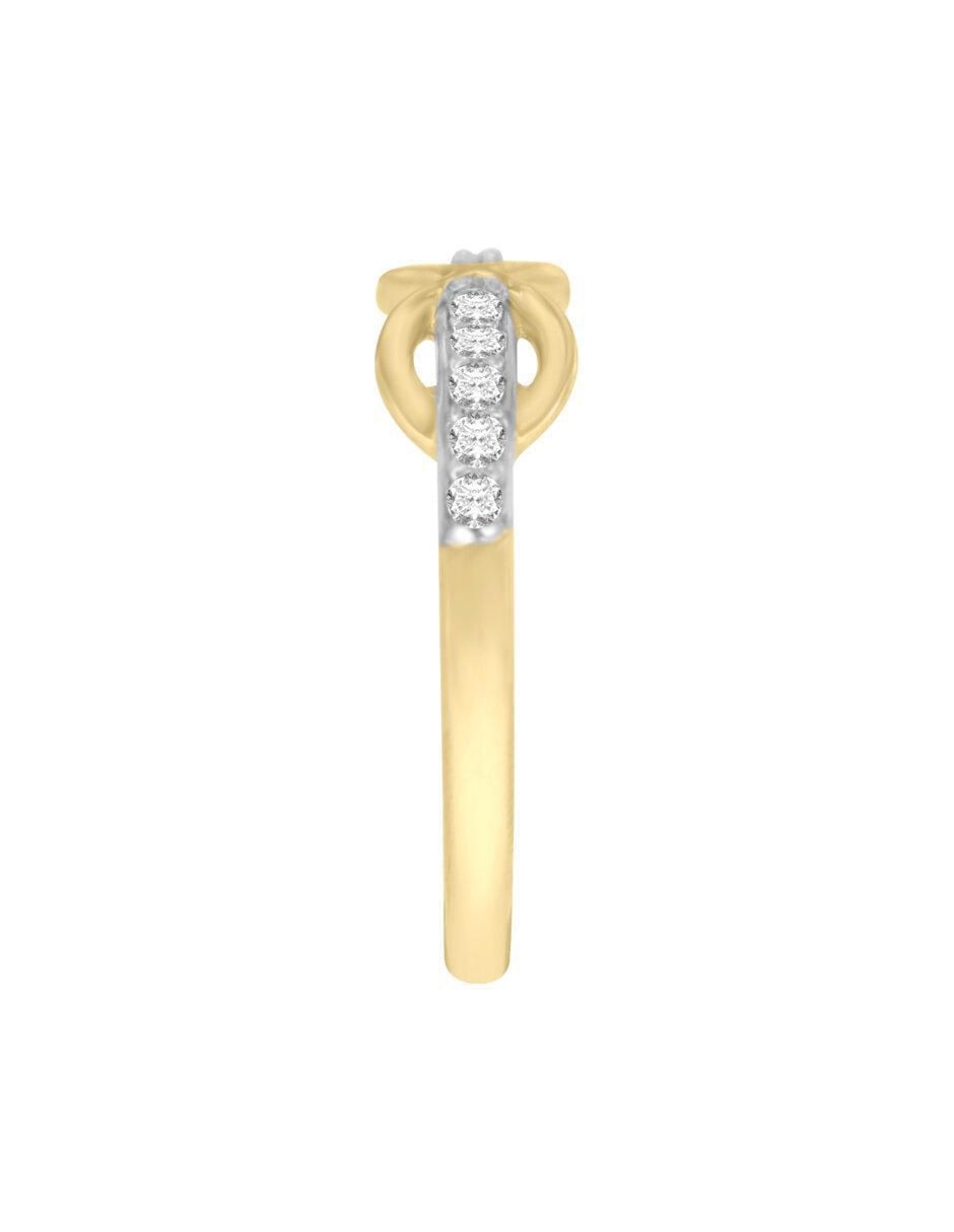 Anillo de infinito 14 k de oro diamante brillante 3