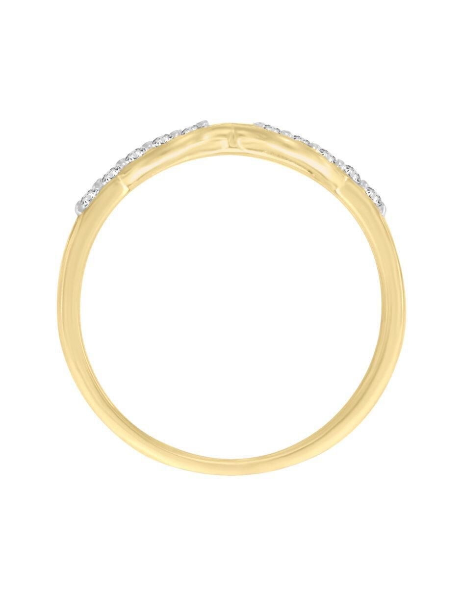 Anillo de infinito 14 k de oro diamante brillante 4