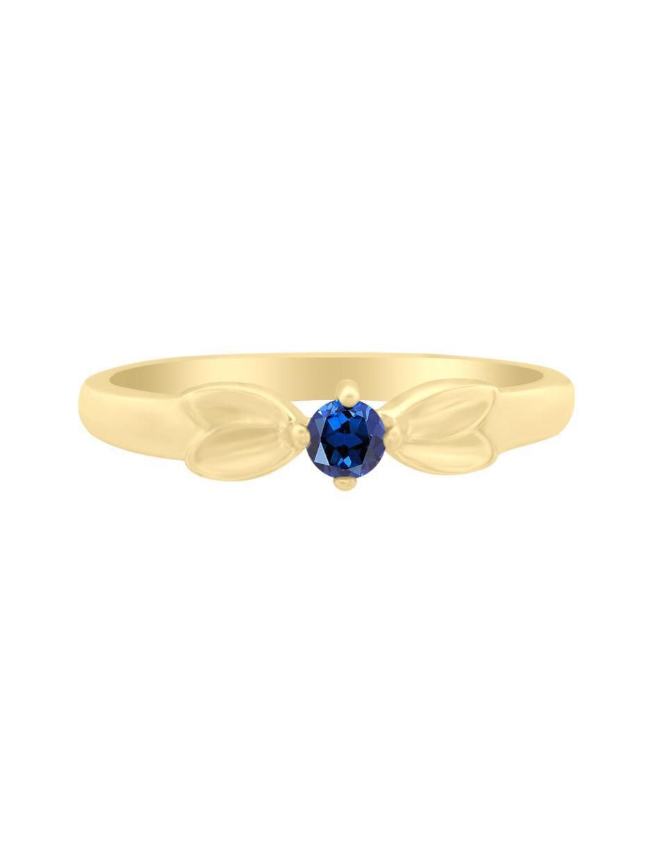 Anillo Gensi 14 k de oro zafiro brillante