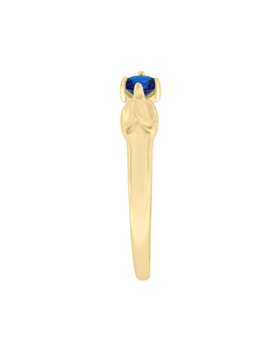 Anillo Gensi 14 k de oro zafiro brillante 2