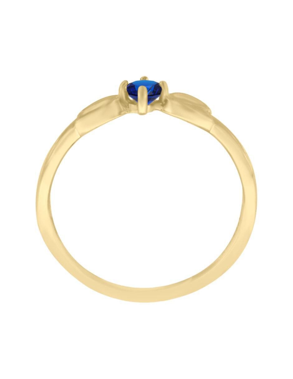Anillo Gensi 14 k de oro zafiro brillante 3