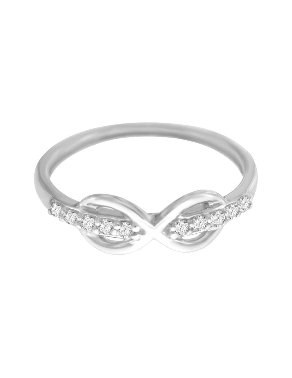 Anillo de infinito 14 k de oro diamante brillante Anillo de infinito 14 k de oro diamante brillante
