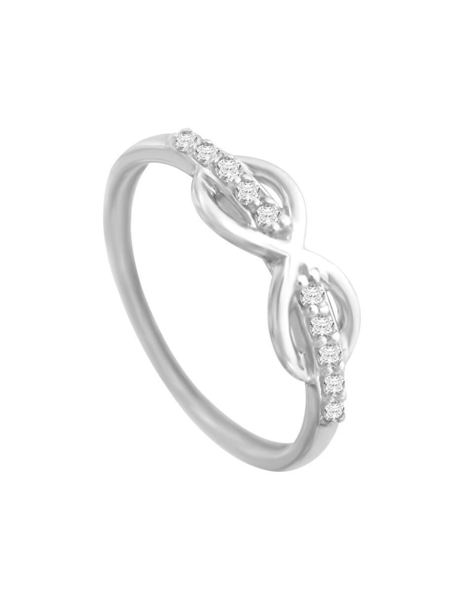 Anillo de infinito 14 k de oro diamante brillante 4