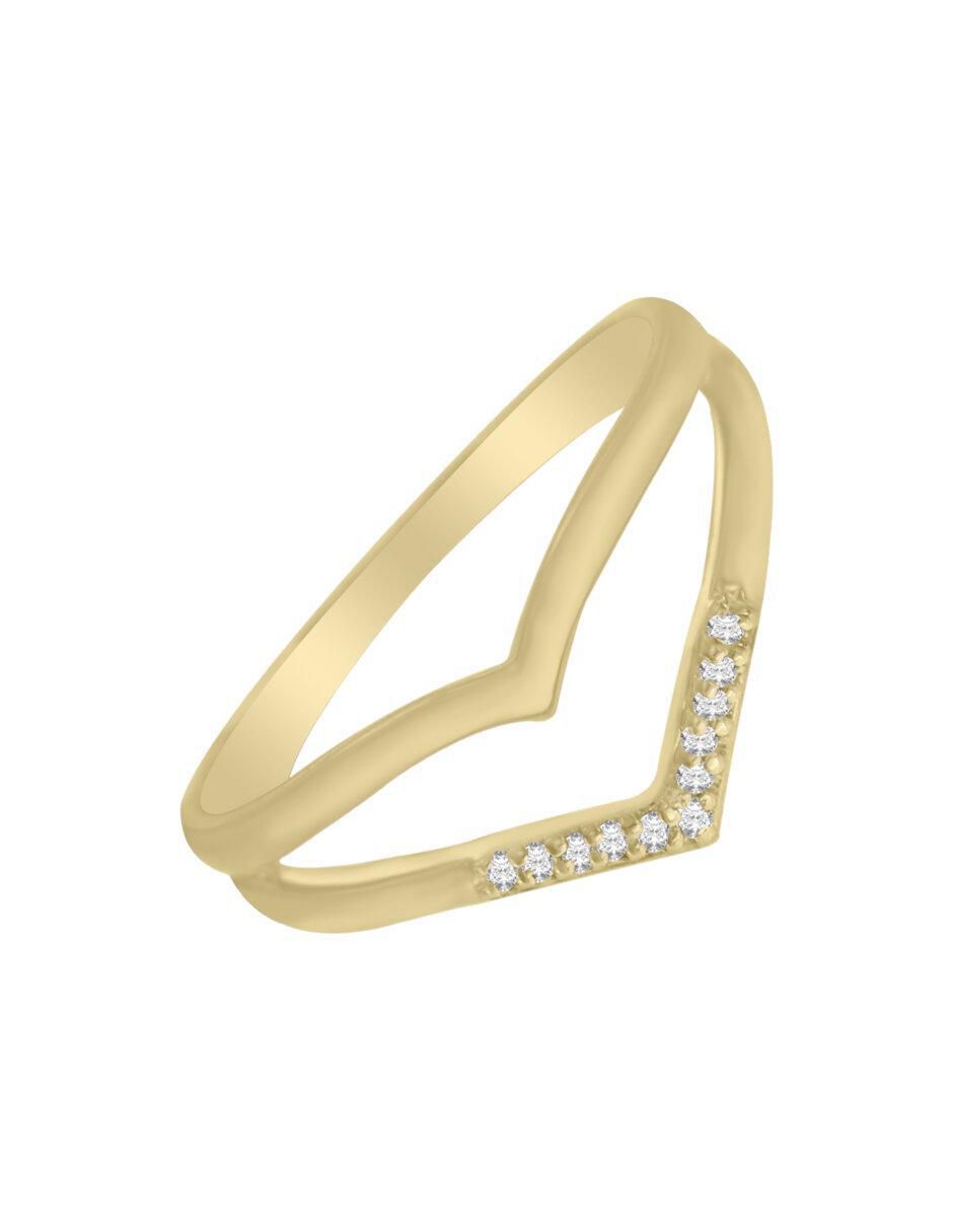 Anillo Emma 14 k de oro diamante brillante 4