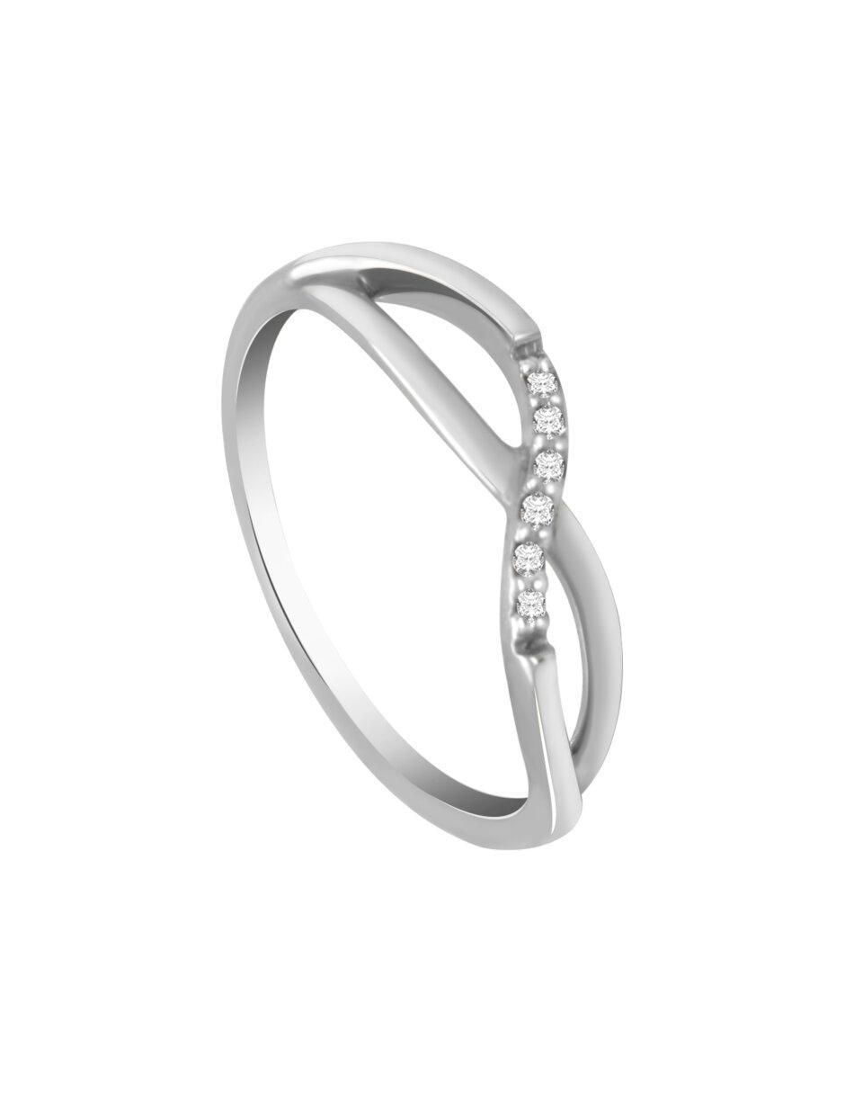 Anillo Vania 14 k de oro diamante brillante 4