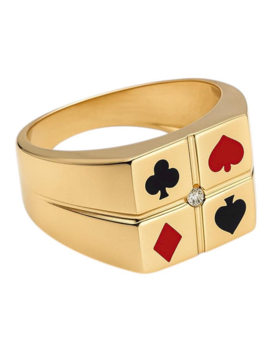 Anillo cuadrado 14 k de oro amarillo zirconia pulido 2