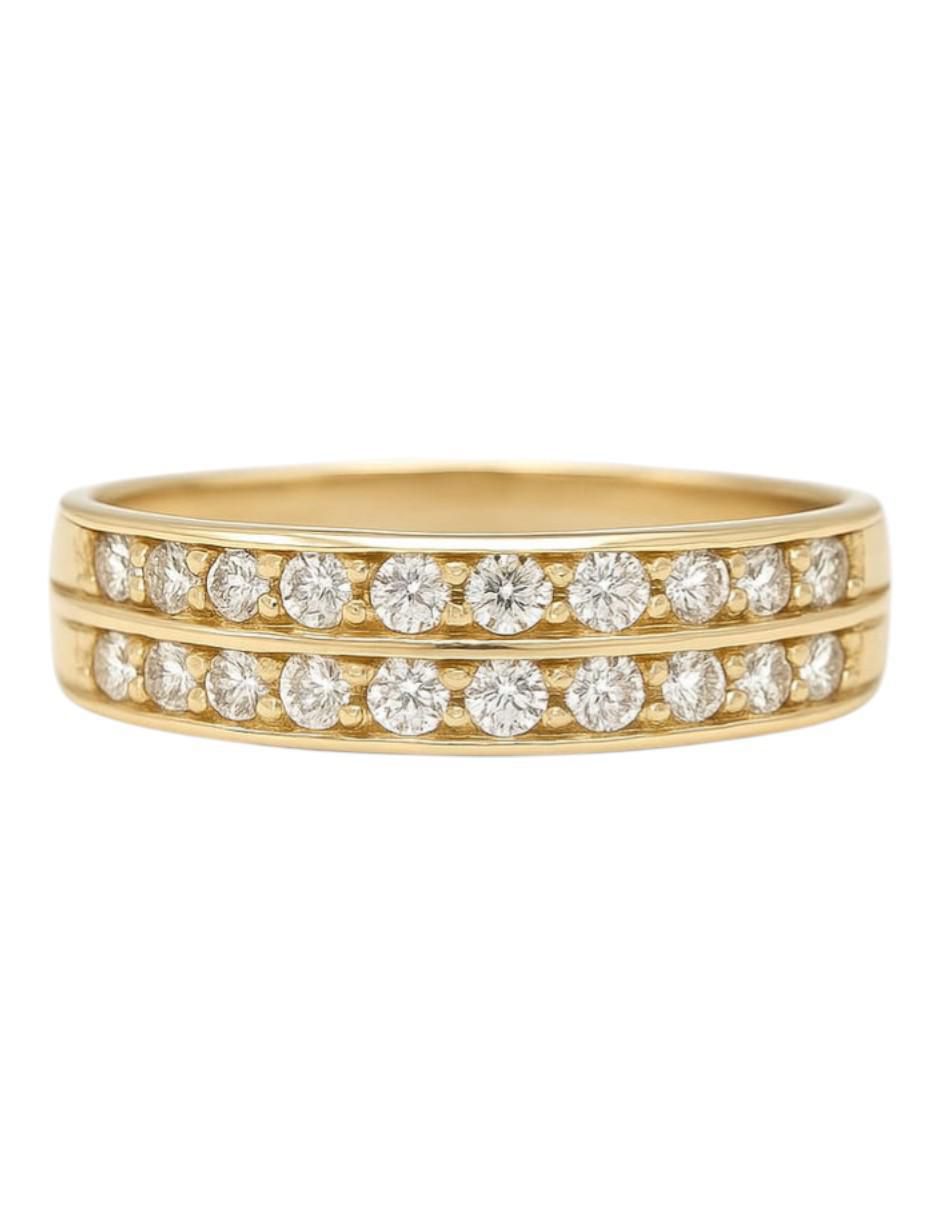 Anillo circular 14 k de oro amarillo zirconia pulido 2