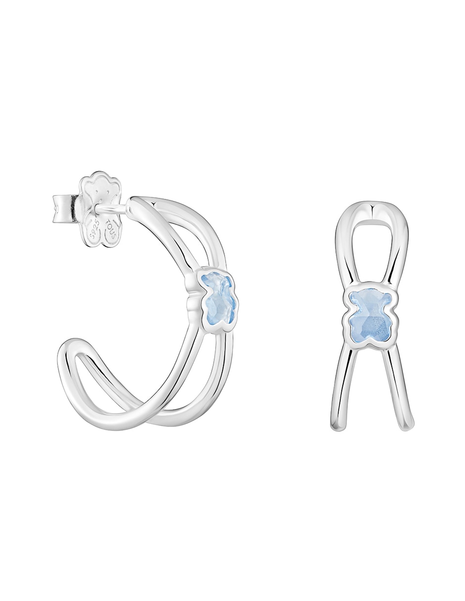 Aros de oso Icon Color lgg de plata P925 con acabado brillante espinela