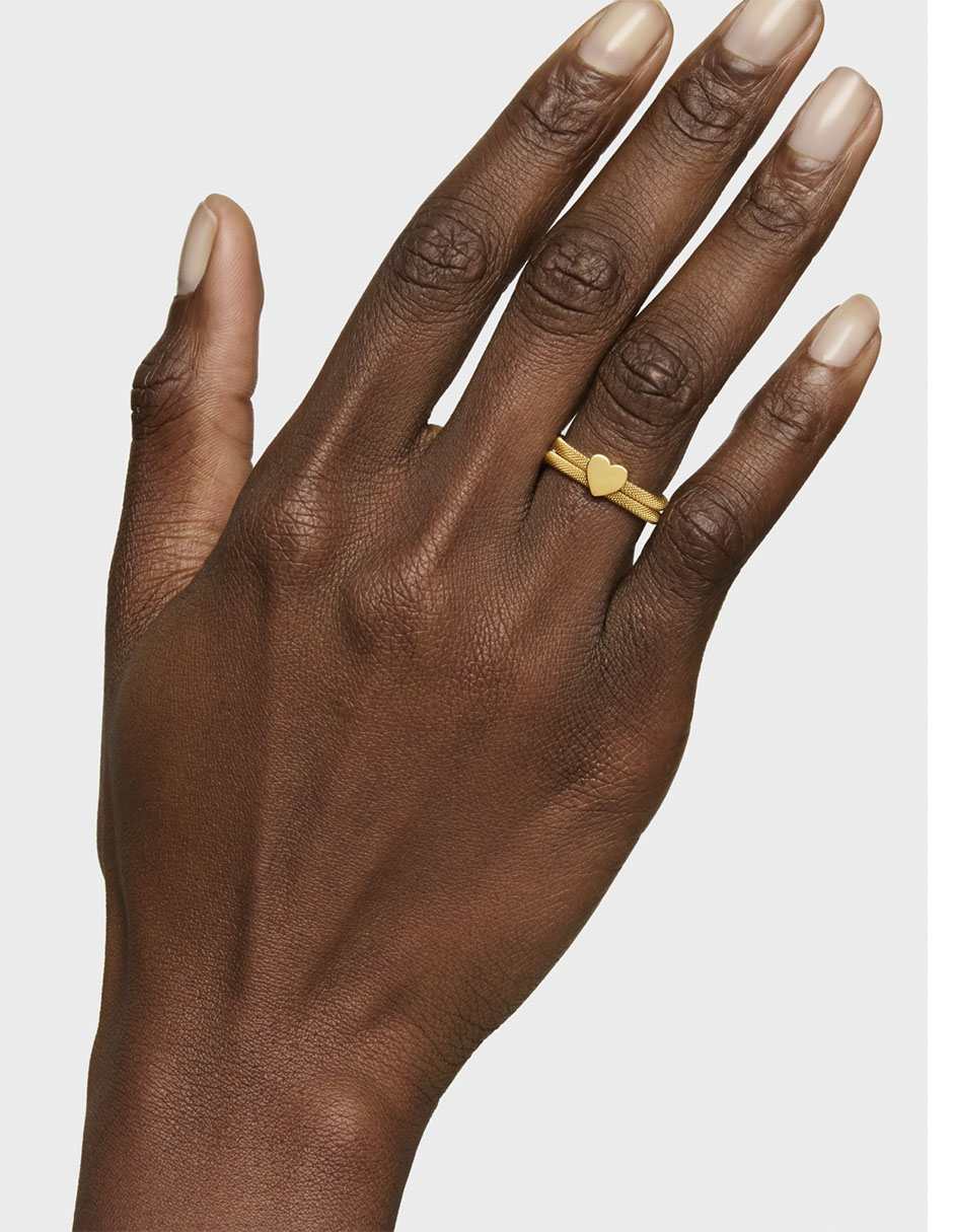 Anillo Icon Mesh Oso de plata P 925 con acabado baño de oro 6