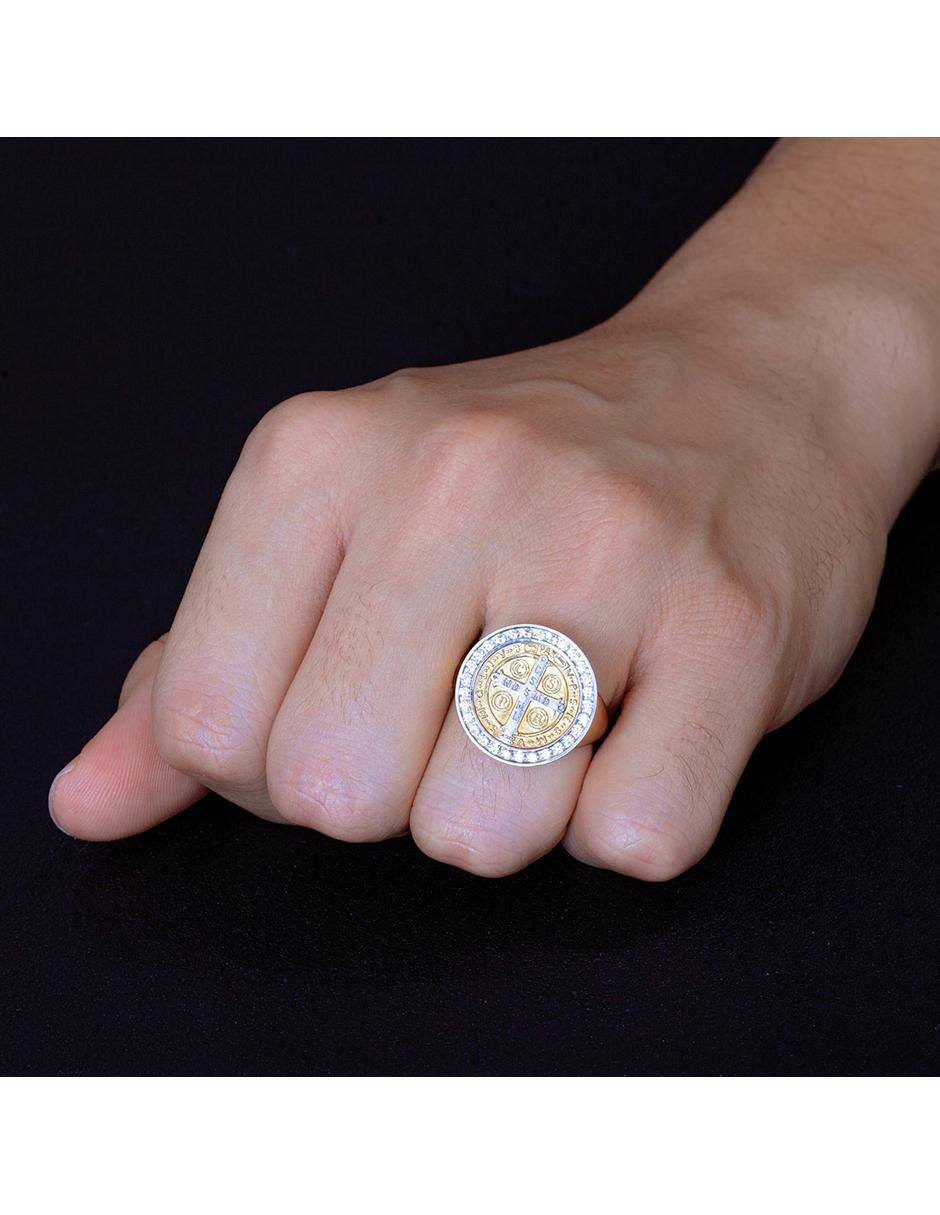 Anillo 10 k de oro zirconia brillante