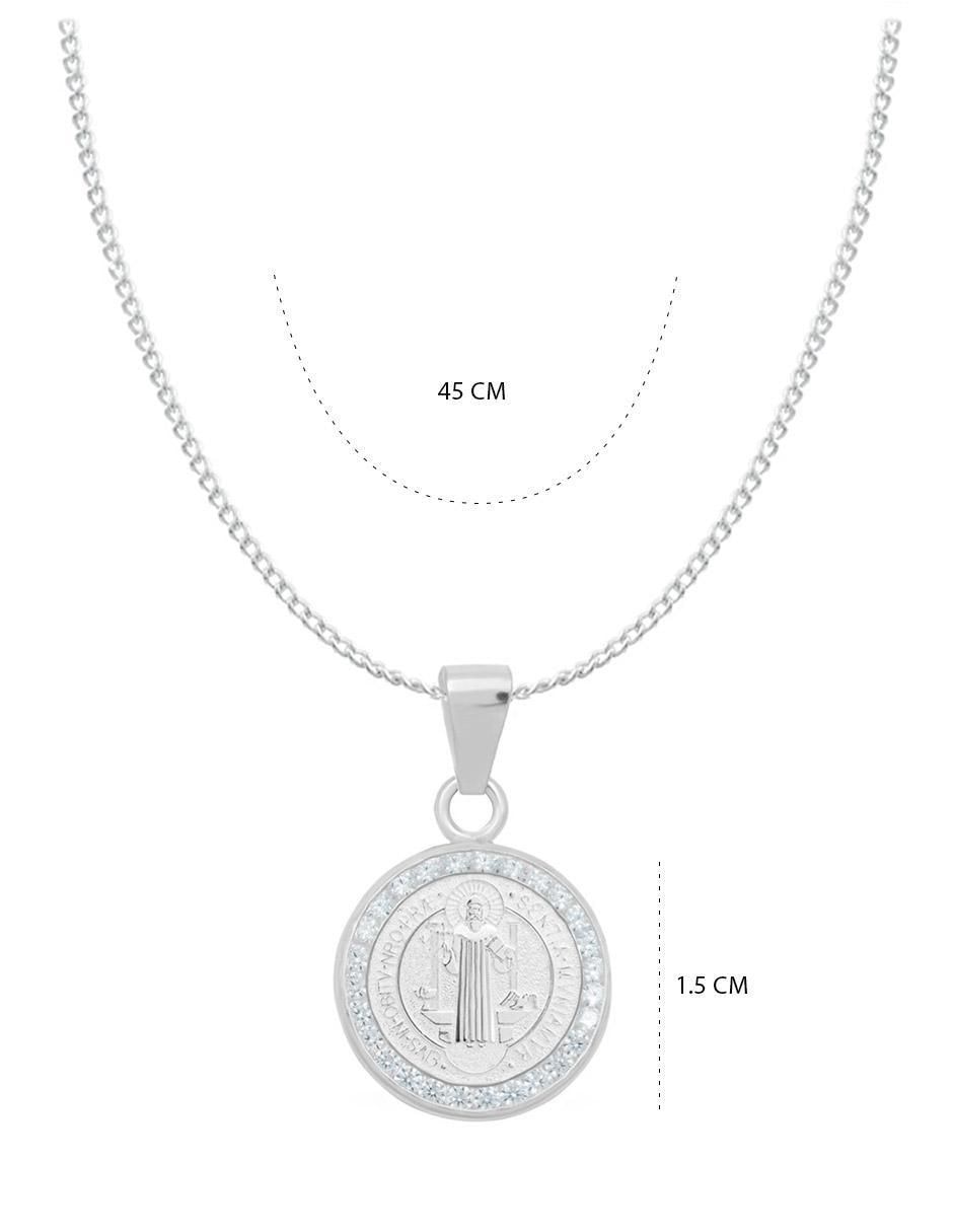 Collar con dije San Benito de plata P 925 6