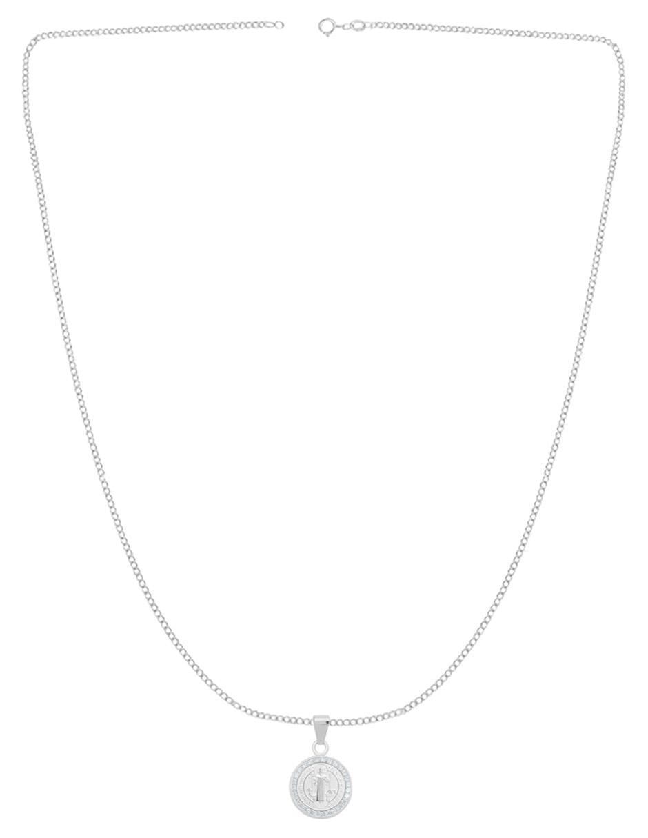 Collar con dije San Benito de plata P 925 3