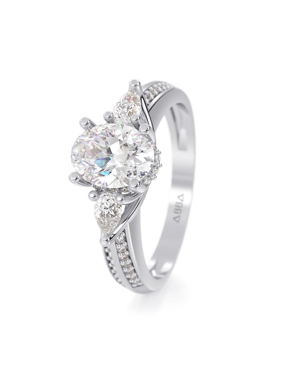 Anillo 10 k de oro zirconia brillante 2