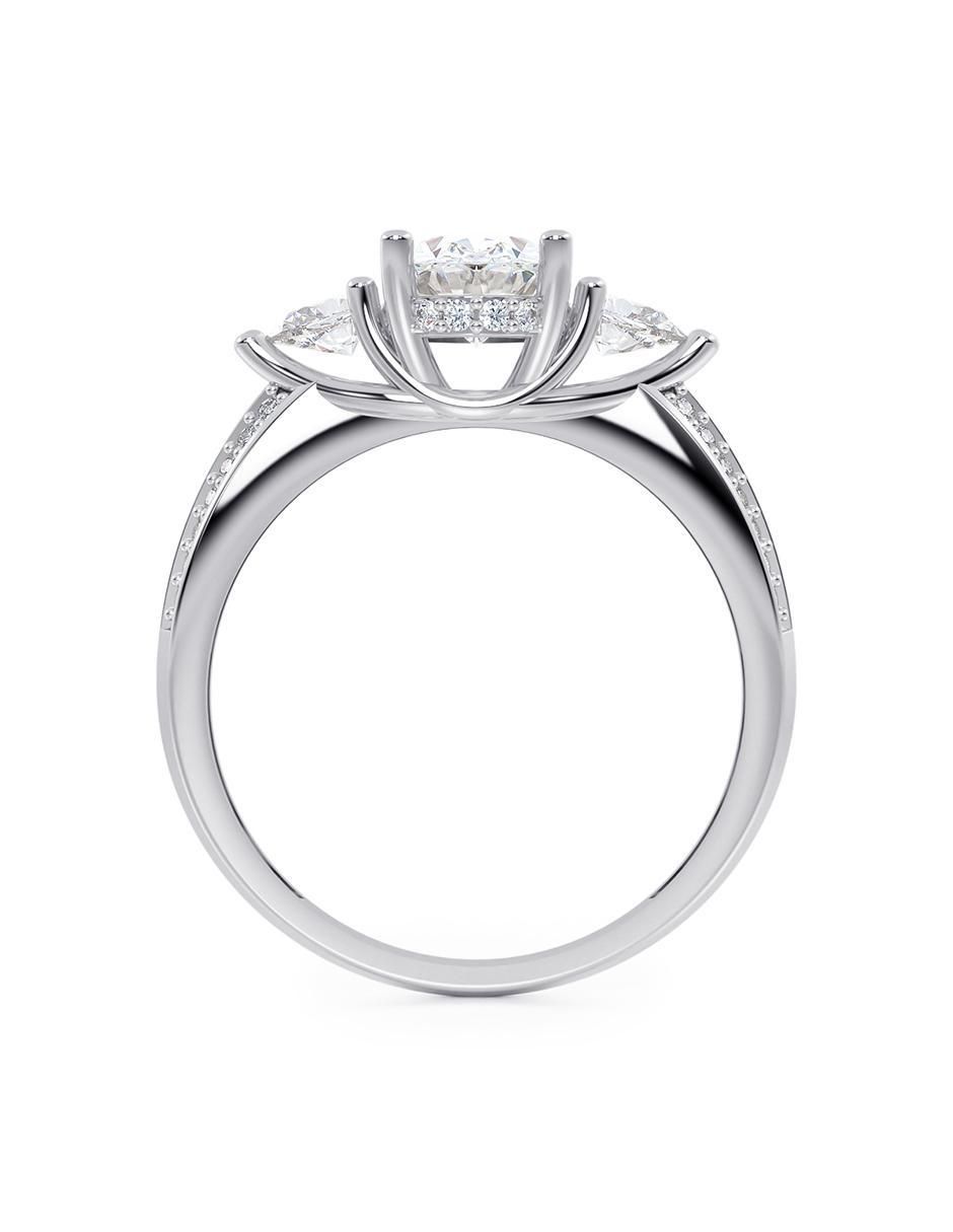Anillo 10 k de oro zirconia brillante 3