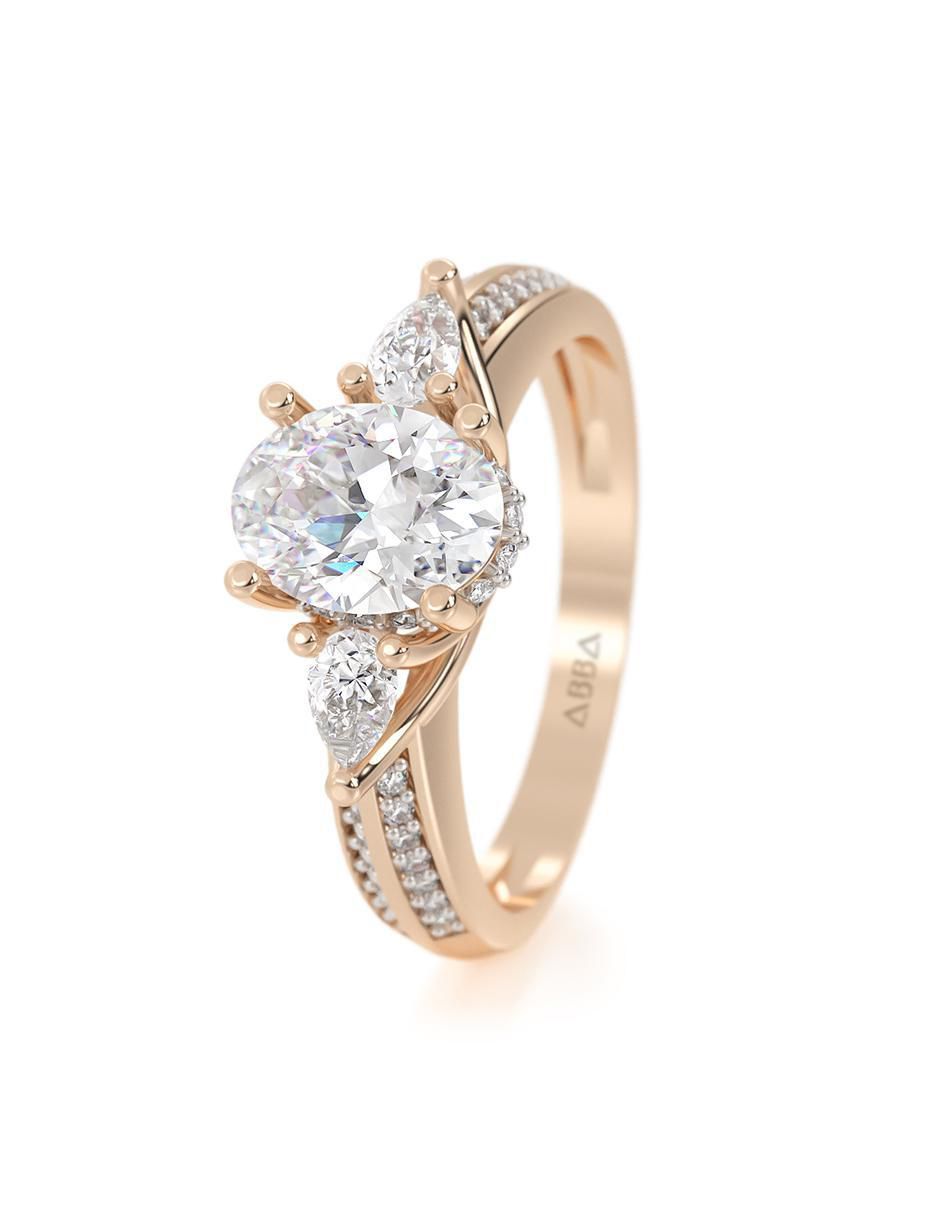 Anillo 14 k de oro zirconia brillante 2