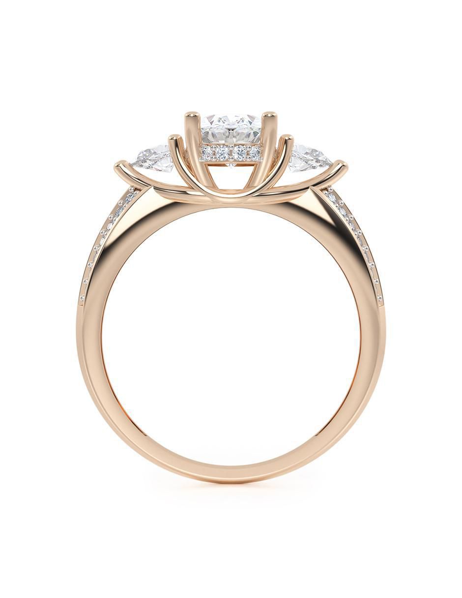 Anillo 14 k de oro zirconia brillante 3