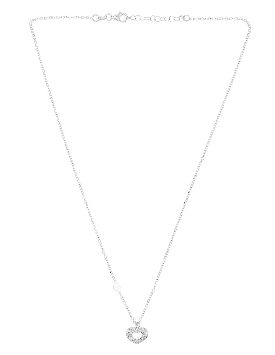 Collar con dije de corazón de plata P 925 2