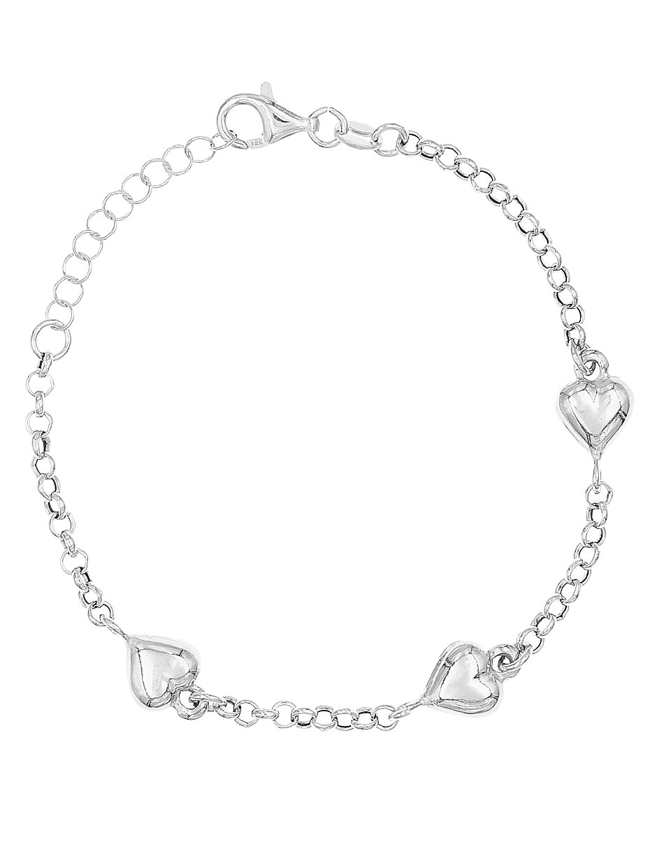 Brazalete de plata P 925 con acabado baño rodio