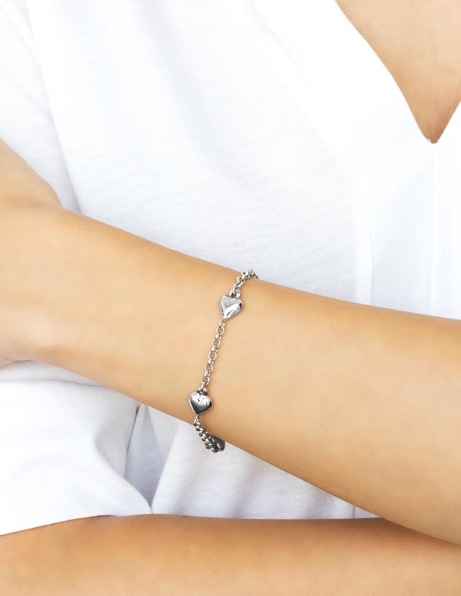 Brazalete de plata P 925 con acabado baño rodio 3