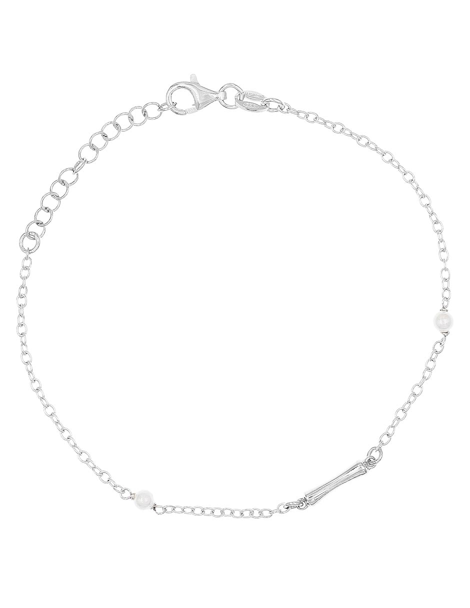 Brazalete de plata P 925 con acabado baño rodio