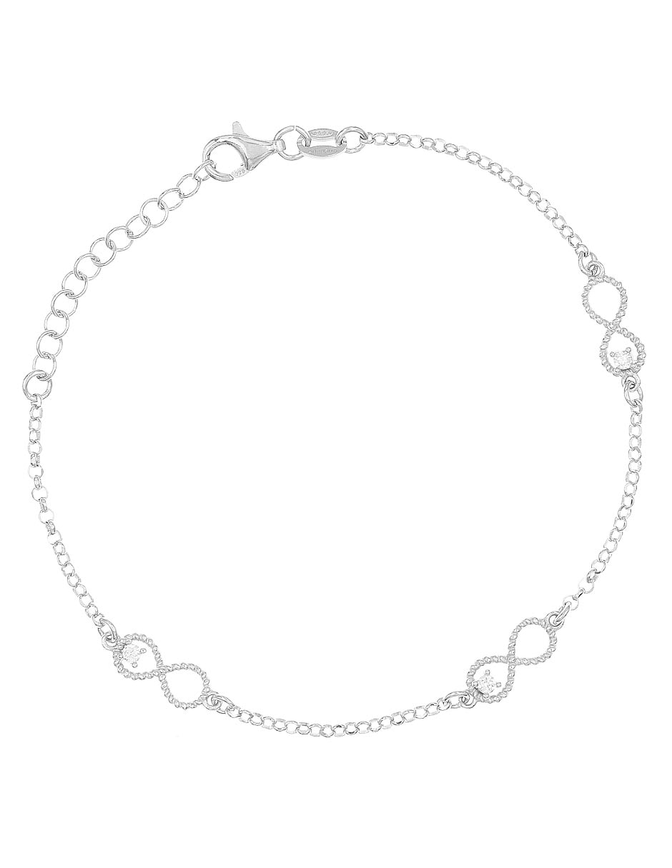 Pulsera de plata P 925 con acabado baño de rodio