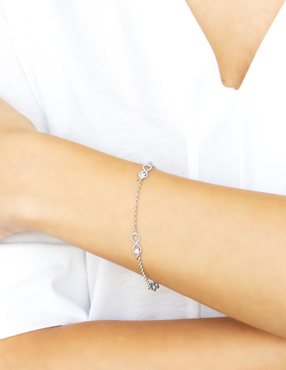 Pulsera de plata P 925 con acabado baño de rodio 3