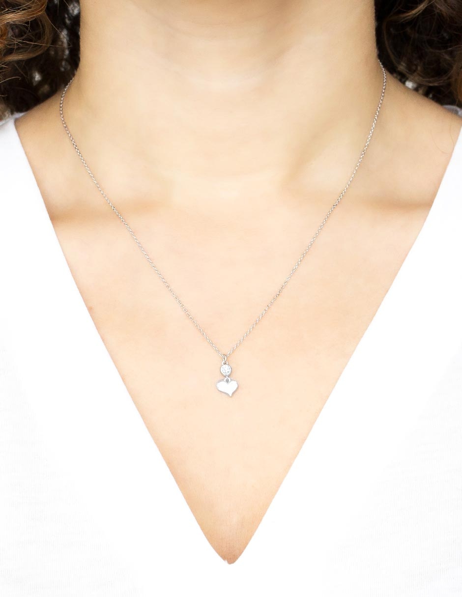 Collar de corazón de plata 3