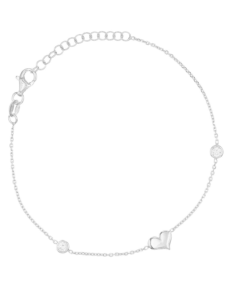 Brazalete de plata P 925 con acabado baño rodio