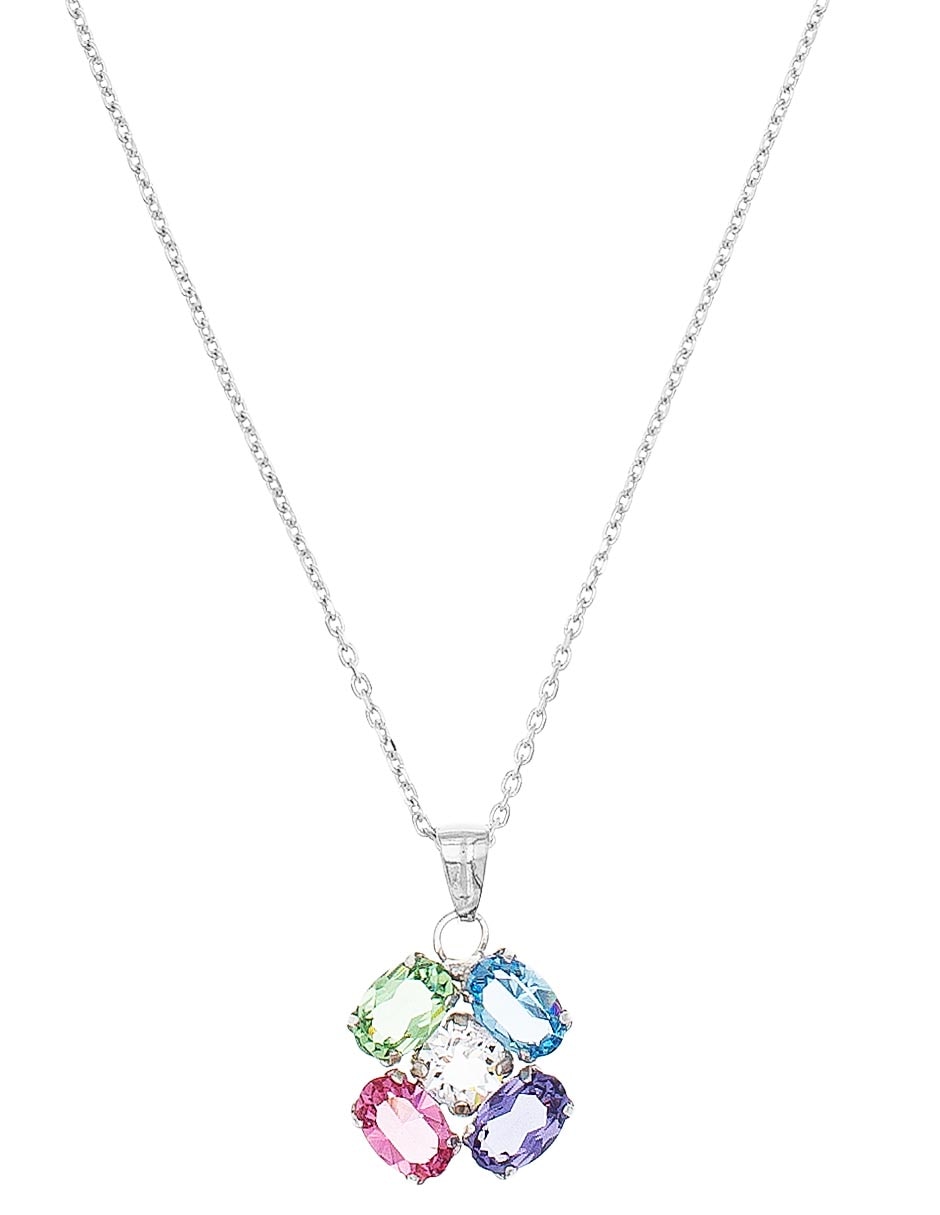 Collar con dije de flor de plata P 925
