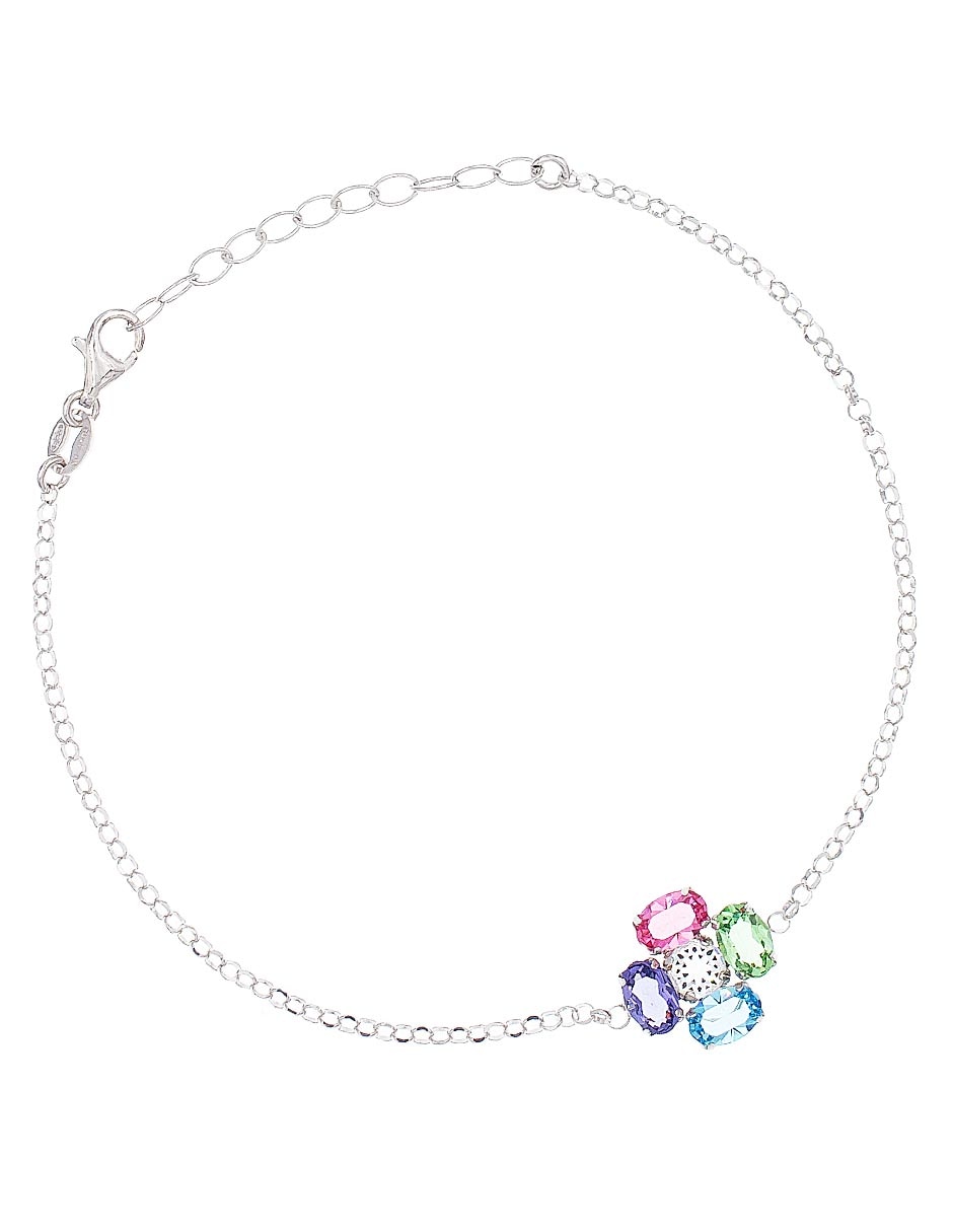 Pulsera de plata P 925 con acabado baño de rodio