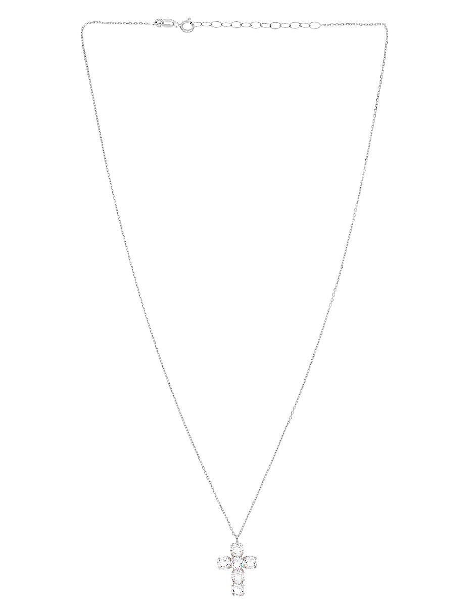 Collar con dije de cruz de plata P 925 2