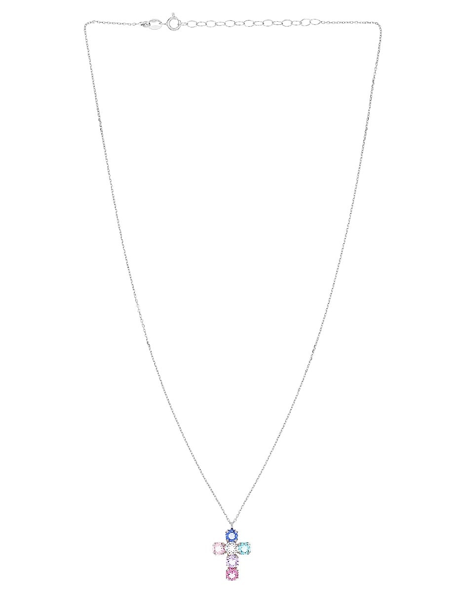 Collar con dije de cruz de plata P 925 2