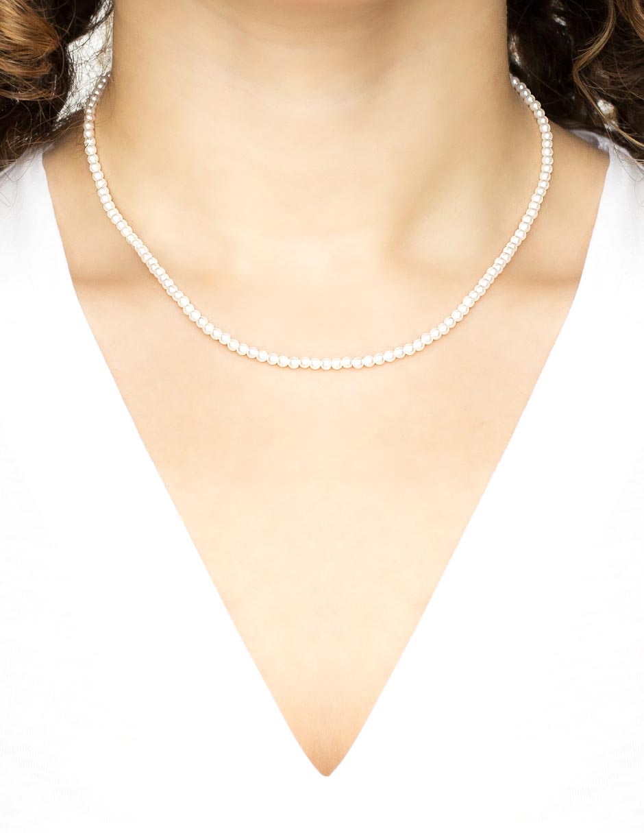 Collar de plata P 925 con acabado baño rodio 3