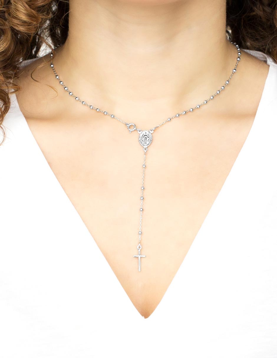 Collar virgen maria y jesus de plata P 925 3