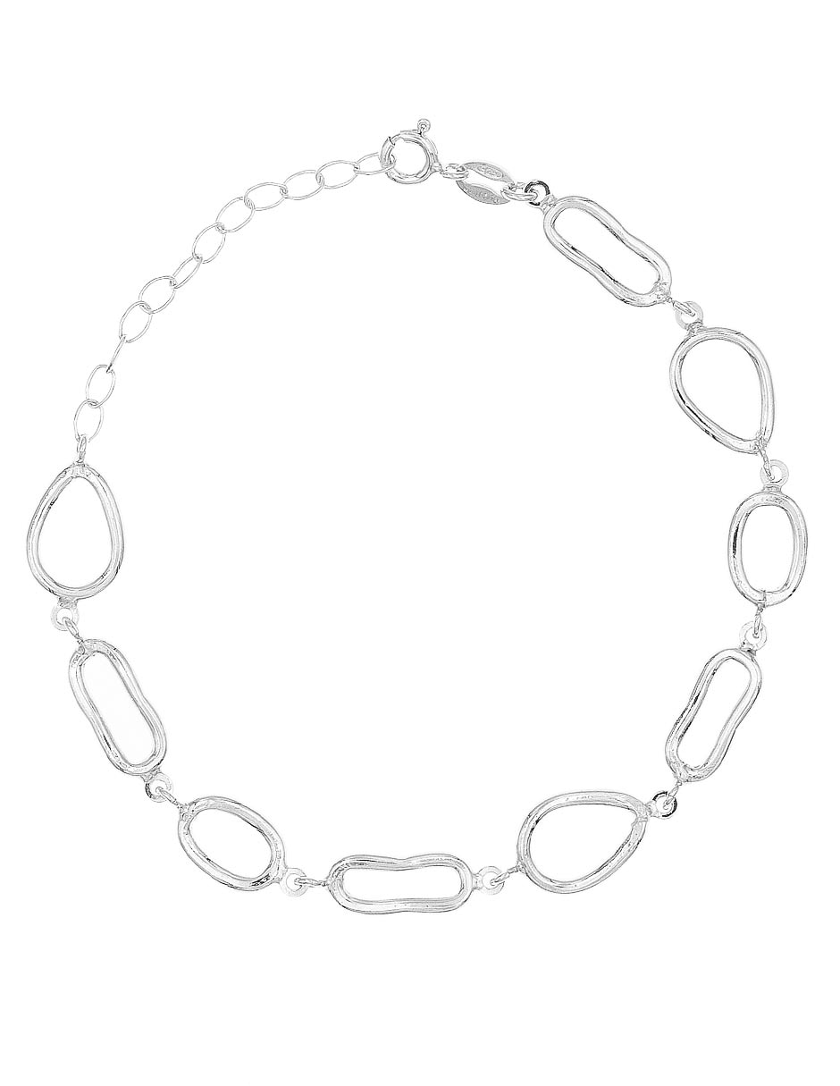 Pulsera de plata P 925 con acabado baño rodio