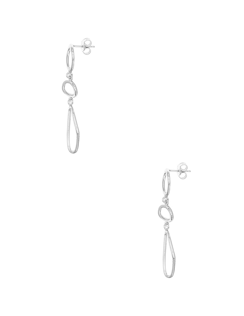 Aretes largos de plata P 925 con acabado baño rodio 3