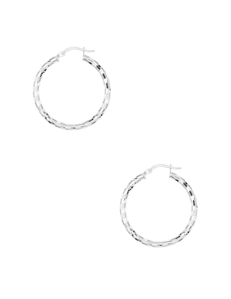 Aros circulares de plata P925 con acabado brillante