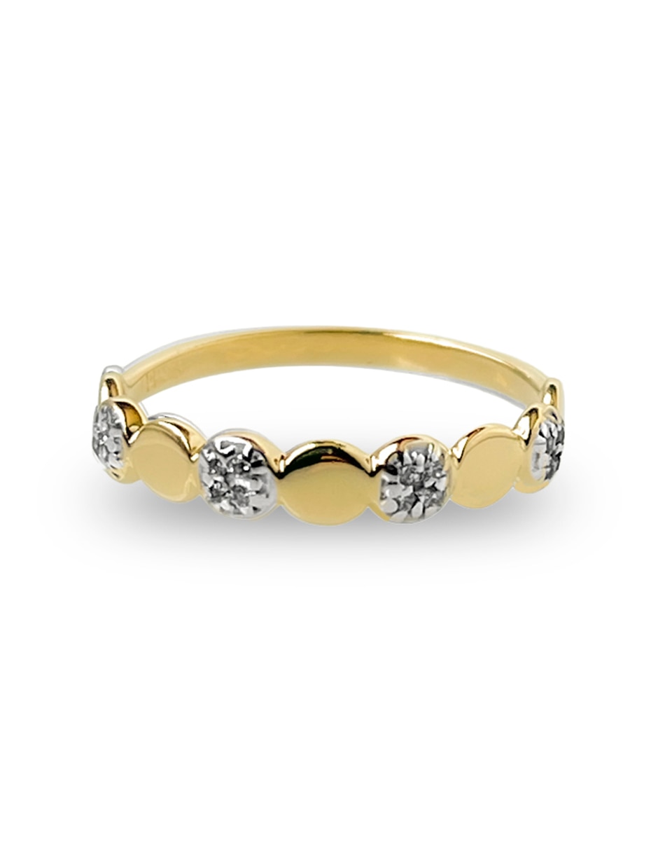 Anillo 14 k de oro amarillo pulido
