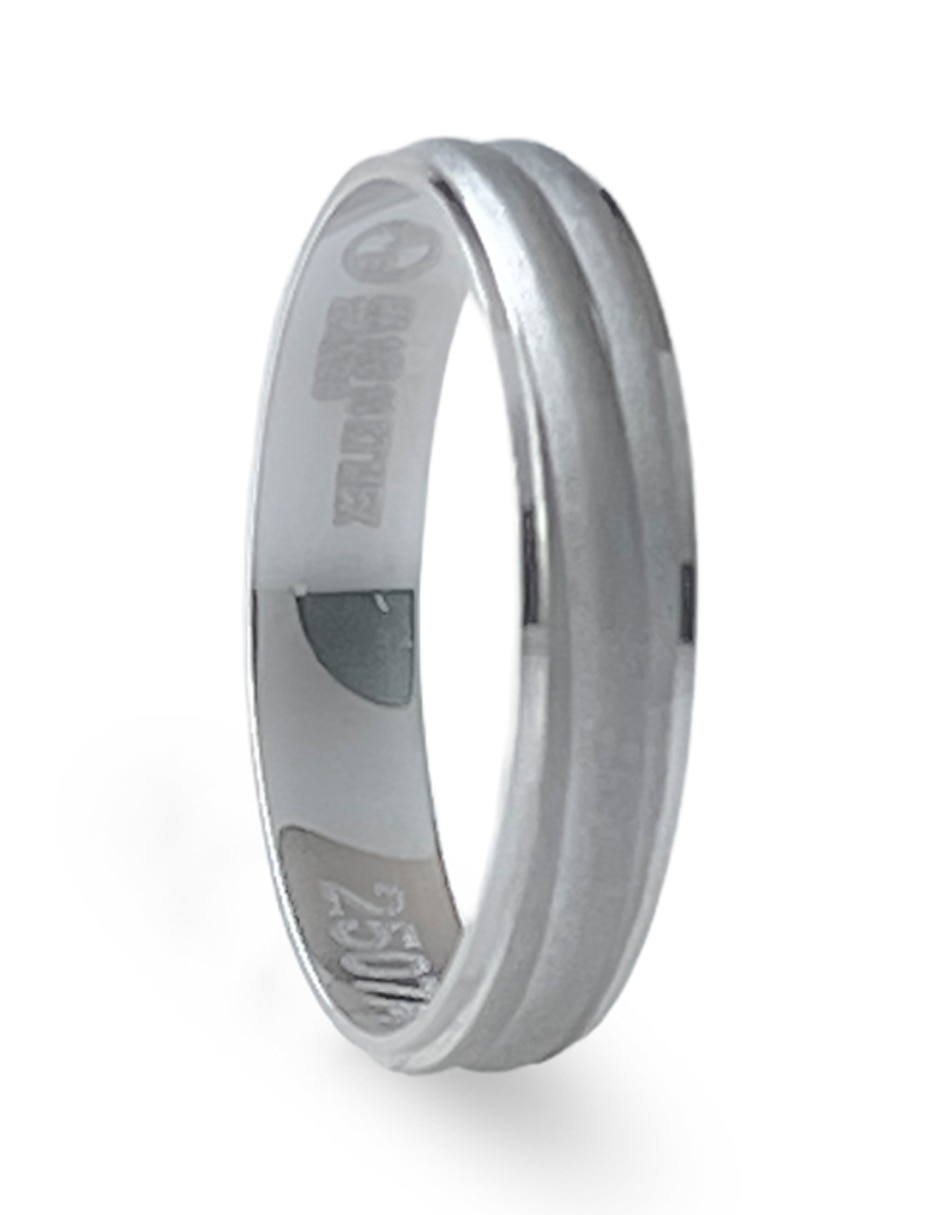 Argolla de oro blanco 14 k 2
