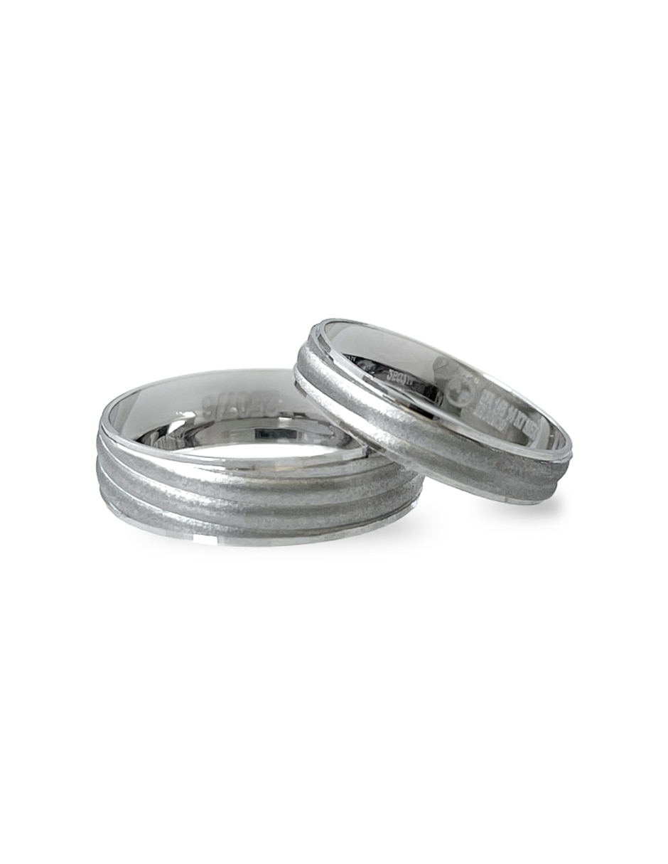 Argolla de oro blanco 14 k 3